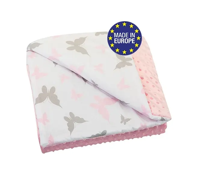 Bomimi Deka minky 100 x 75 cm motýlci, růžová