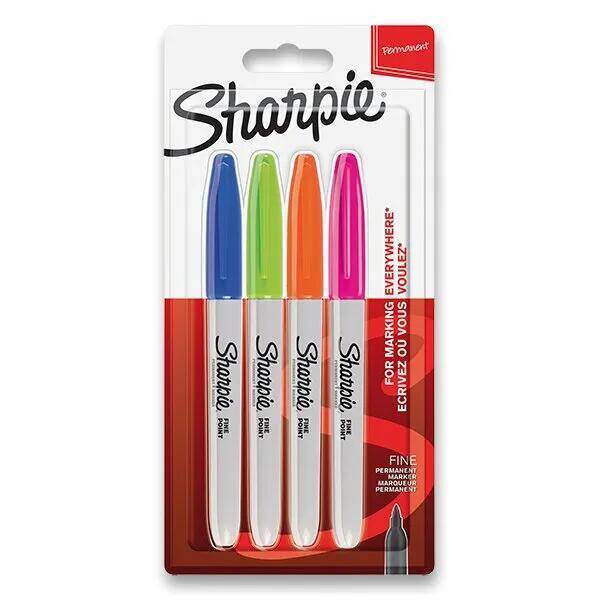 Sharpie fine permanentnÃ­ popisovaÄ� - sada 4 barev - doplÅˆkovÃ© barvy