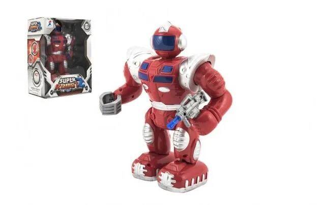 Robot bojovnÃ­k chodÃ­cÃ­ plast 23 cm na baterie se svÄ›tlem se zvukem